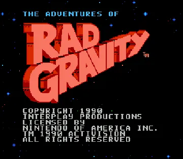 Adventures of Rad Gravity, The (USA) screen shot title